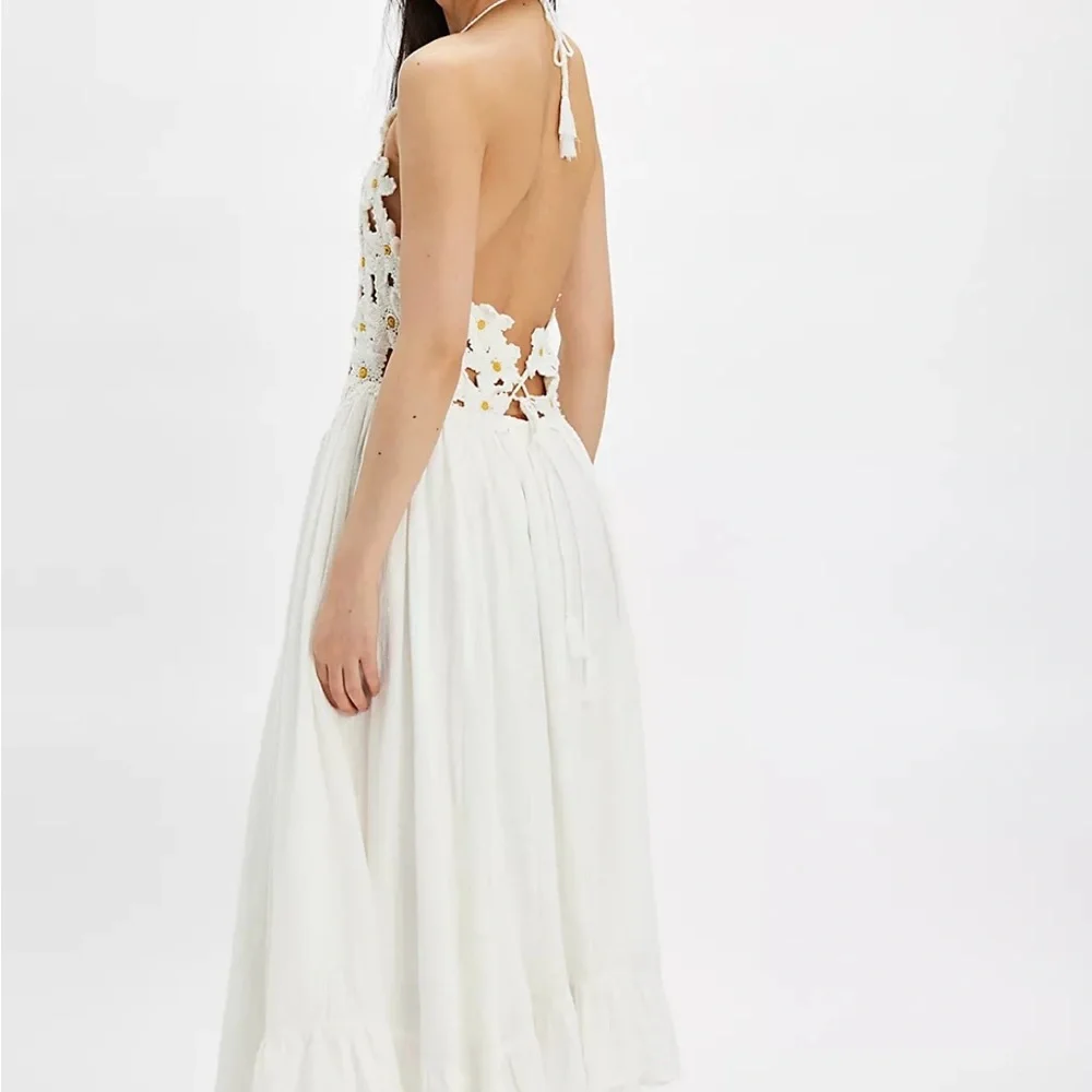 Free People White Crochet Bodice Maxi Dress - Picture 3 of 9